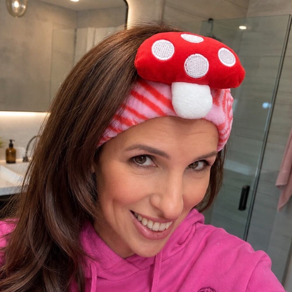 The Crème Shop Mush Love 3D Teddy Mushroom Spa Headband Cottagecore